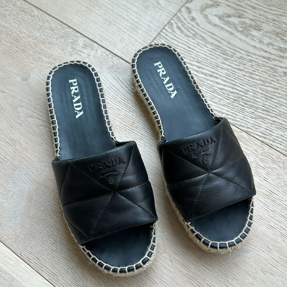 Used Prada espadrille slides 38 - Picture 1 of 5